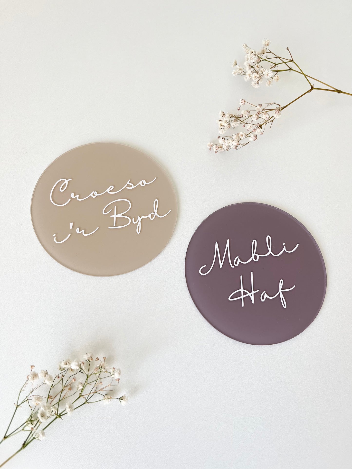 'Croeso i’r Byd' & Personalised Circles (Duo)