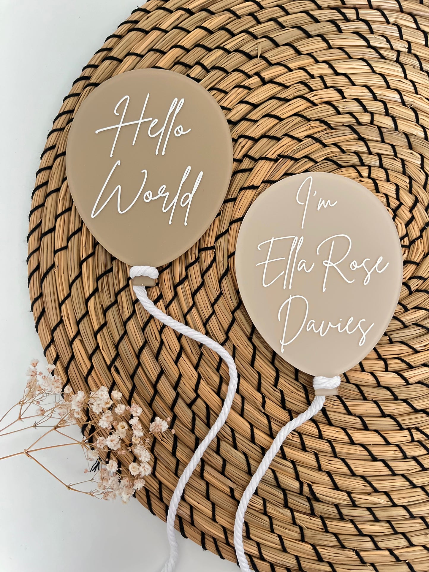 'Hello World' & Personalised Balloons (Duo)