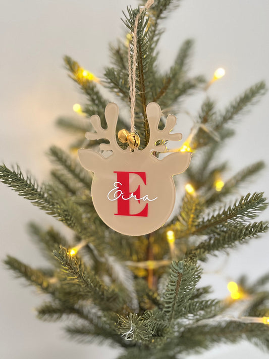Personalised Reindeer Christmas Bauble