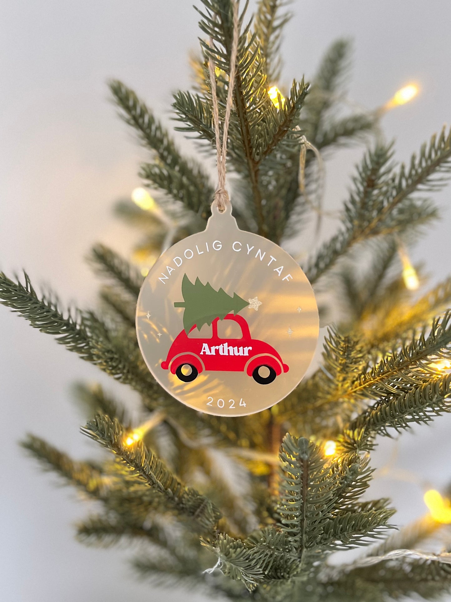 Personalised First Christmas Car Bauble