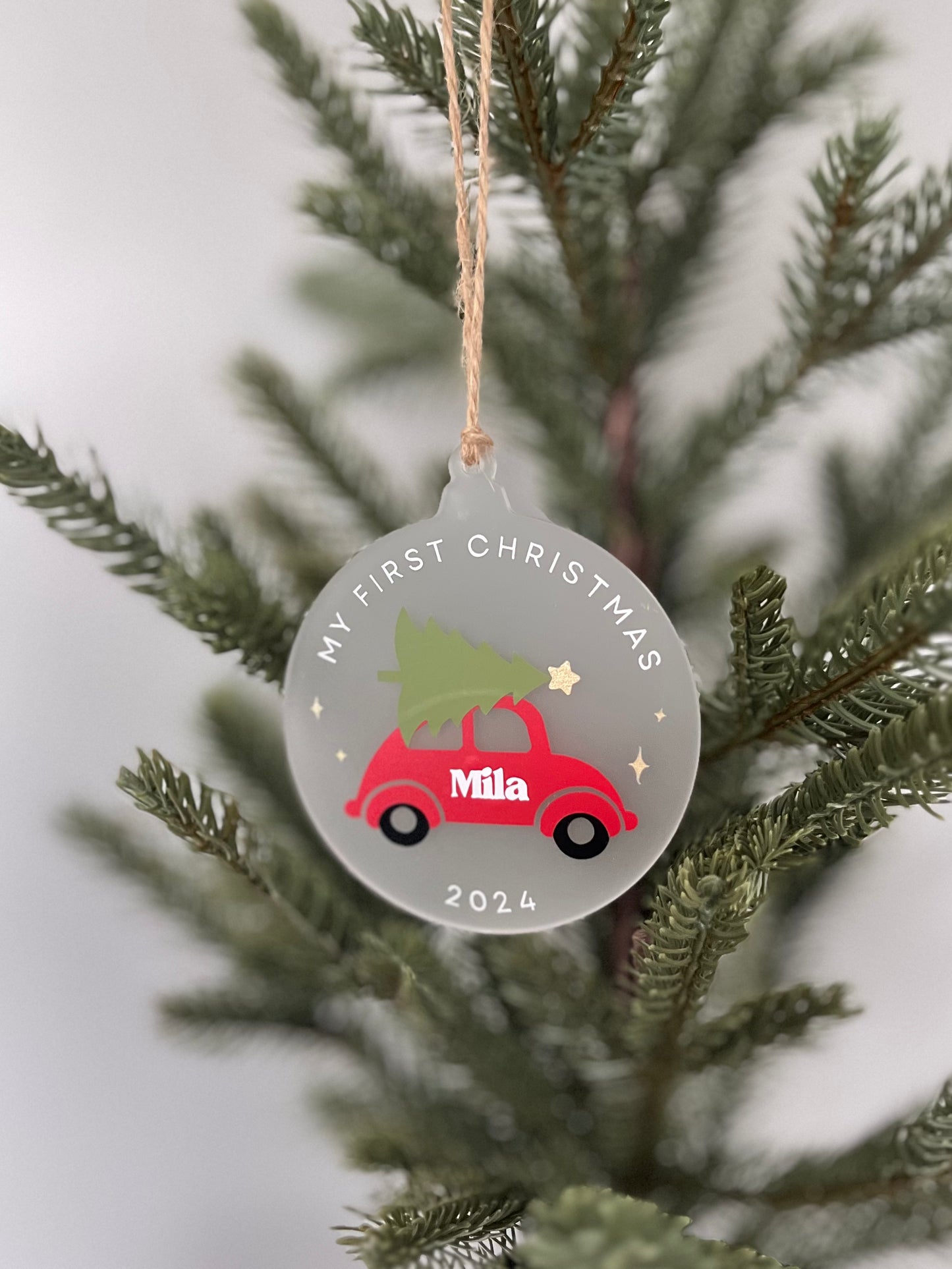 Personalised First Christmas Car Bauble